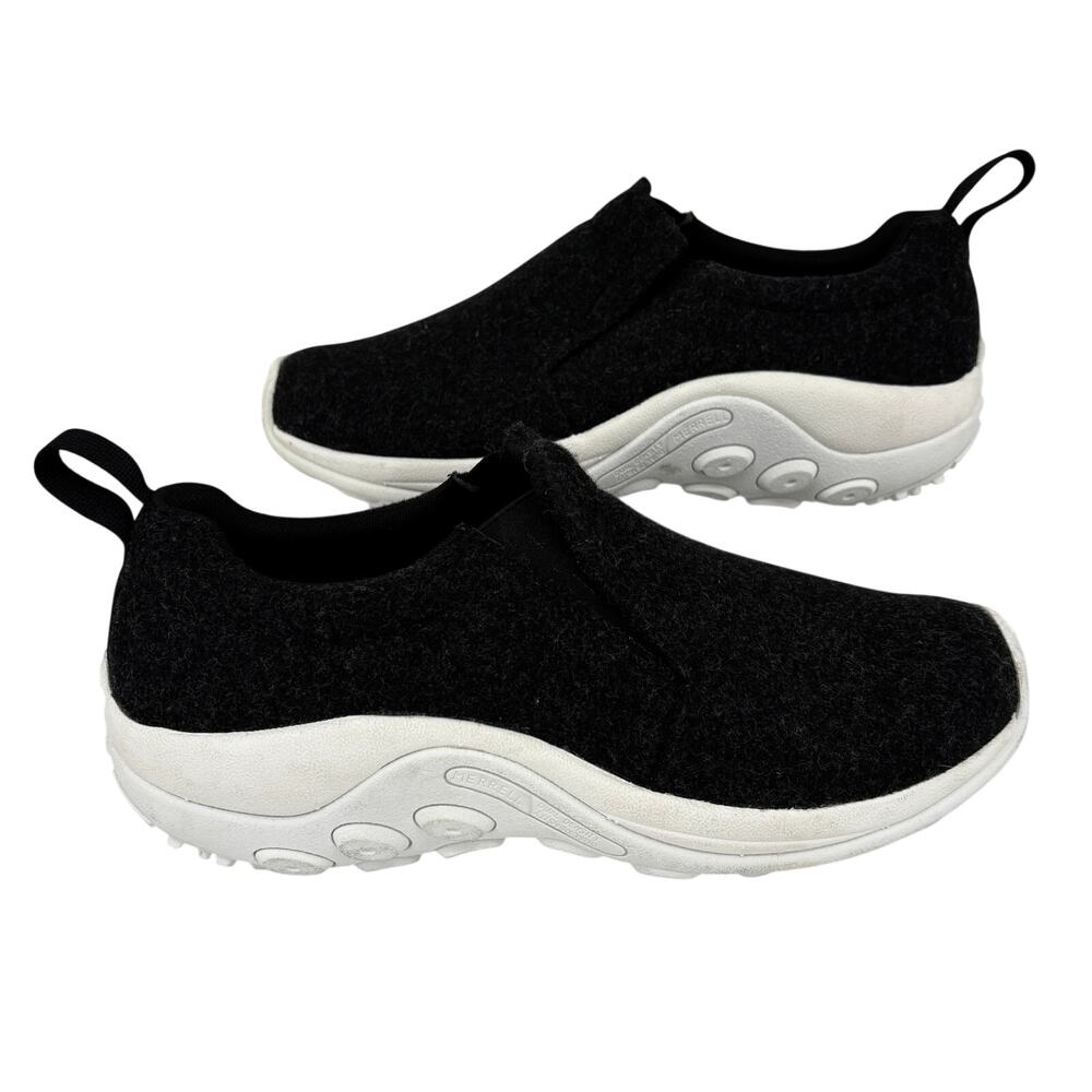 Merrell Jungle Moc Shoes Mens Size 9 Black‎ Wool Slip On Sneaker Loafer Casual